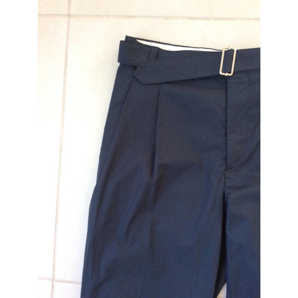 Officine Generale Pierre Cuffed Pants High Waist Pleated Cotton - Picture 3 of 13